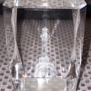 3D Glass Laser Cube Lighthouse